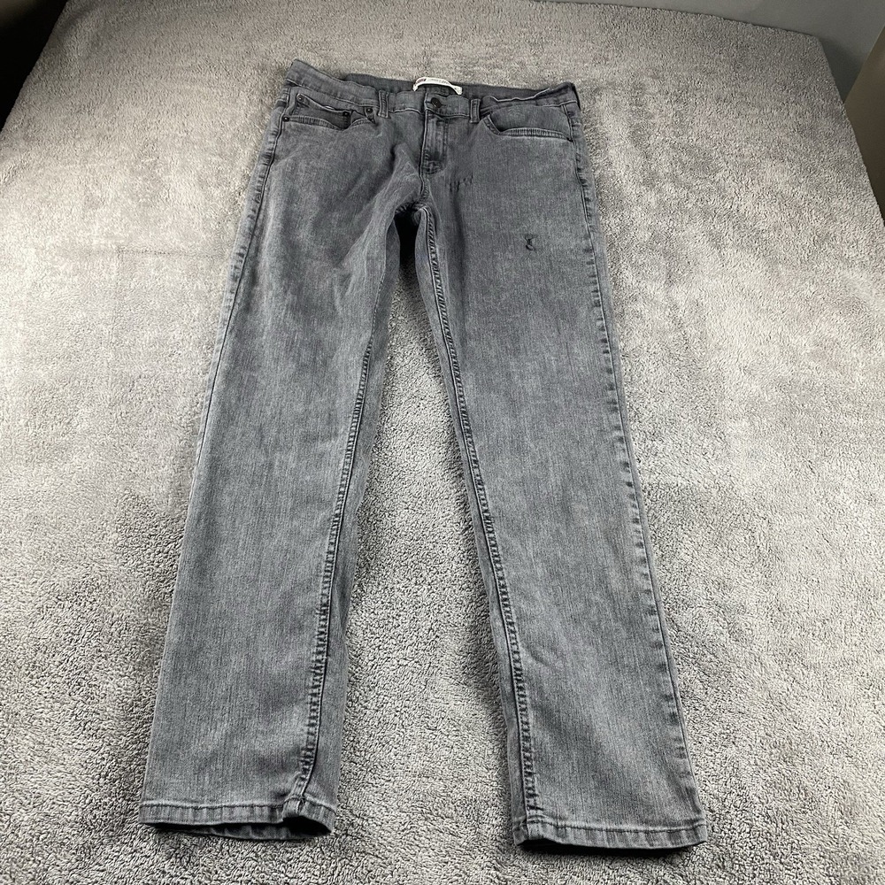 Levis 502 Regular Taper Youth 18 Husky 36x29 Gray Low Rise